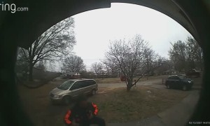 Dude Has Slick Approach to Porch
