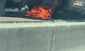 Fire Burns Under Austin Freeway