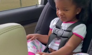 Baby girl has a hard time saying ''goodbye'' to her best friend 