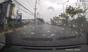 Heavy Rain Causes Street Side Transformer to Explode