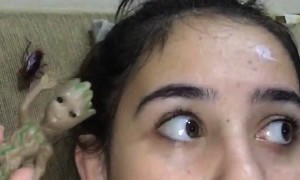 Startled By Bug During Selfie