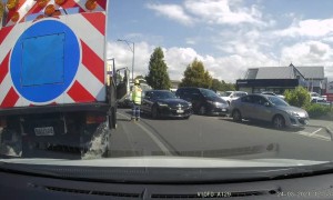 Truck Driver Chases Away Angry Attacker