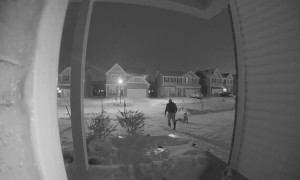 Nimble Dog Leaves Owners in the Snow