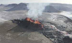 Newest Fissure of Fagradalsfjall Eruption in Iceland