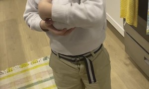 Sweet Boy Rocks Puppy to Sleep