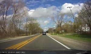 Tire on the Loose Collides with Car