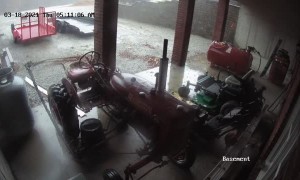 Trailer Tossed Around by Tornado