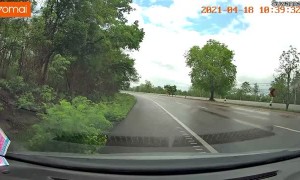 Car Loses Control and Jumps into Oncoming Traffic