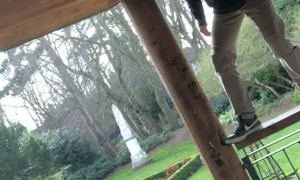Railing Jump Ends Poorly in Park