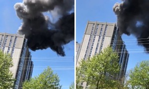 Blazing fire in Rockville, Maryland captured on camera