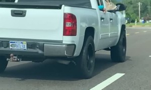 Deer Riding in Front of Truck in Florida