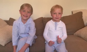 Boy Has Hilarious Improv during Sweet Message for Grandparents