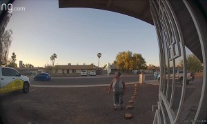 Car Plows Into Dirt Pile