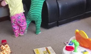 Twins Turn Furniture Into Climbing Fun Zone