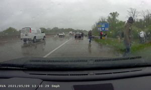 SUV Slides Off Highway in Ohio