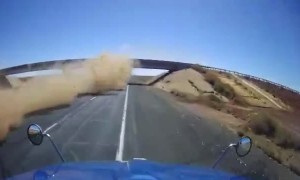 Car Rolls Toward Semi After Crossing Interstate Median