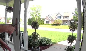 Delivered Drink Spills Over Porch