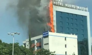 Hotel Nuevo in Madrid catches on fire