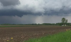 Forming Tornado Reaches Towards the Ground