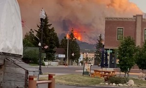 Mountain Engulfed by Fire in Montana
