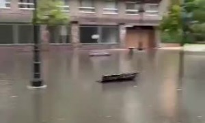 Sudden storm causes massive floods in Oviedo, Spain