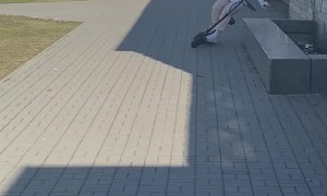 Girl Wrecks on Electric Scooter