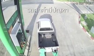 Teamwork Accidentally Takes Truck from Pump to Ditch