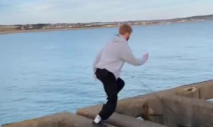 Daredevil runs with ease across unfinished bridge