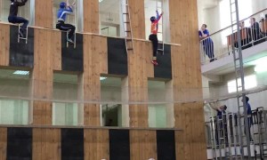 Russian Firefighters Compete in Ladder Climbing Competition