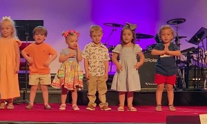 Kid at School Program Makes Crowd Laugh