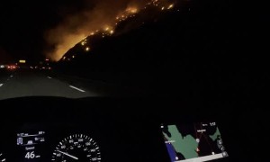 Fire Spread Along the Grapevine 5 Freeway