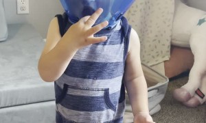 Biting Toddler Given Cone of Shame
