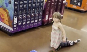 Sister Drags Cranky Brother Through Store