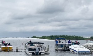 Farm Truck Converted into Racing Boat at Blarney Island