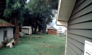 Lighting Strikes Garage Shattering Windows