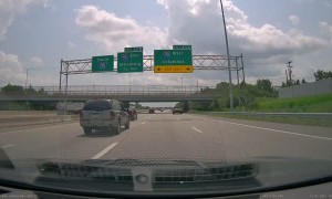 Suddenly Swerving SUV Nearly Collides with Other Cars