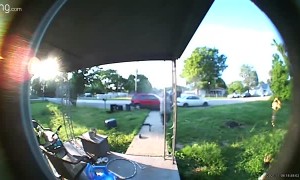 Irrational Driver Flips in Front of Yard