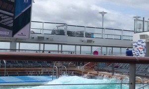 Rough Seas Create Wave Pool on Cruise Ship