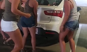 Girl Power Pushes Poorly Parked Car