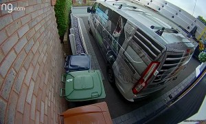 Squirrel Climbs Van to Escape Fox