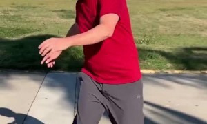 Extremely talented man shows off epic freestyle footwork