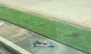 Lady Leaves Parts Behind After Driving Over Ledge