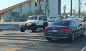 Driverless Car Encircles Churchfront Intersection