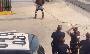 Man Prances Into Handcuffs