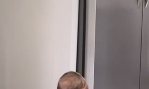 Little Guy Takes Roomba for A Ride