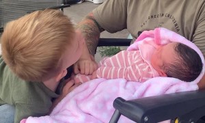 Big Brother Settles Newborn Sister With a Song