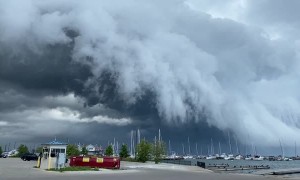 Time Lapsed Storm Rolls Over Lake Michigan