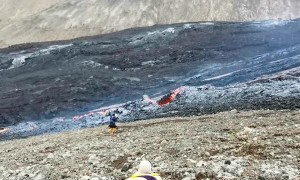 Fast Lava Flow After Volcanic Eruption