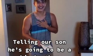 Parents tell son he'll have a sibling after 12 years of negative tests