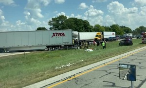 Delivery Truck Rear Ended Another